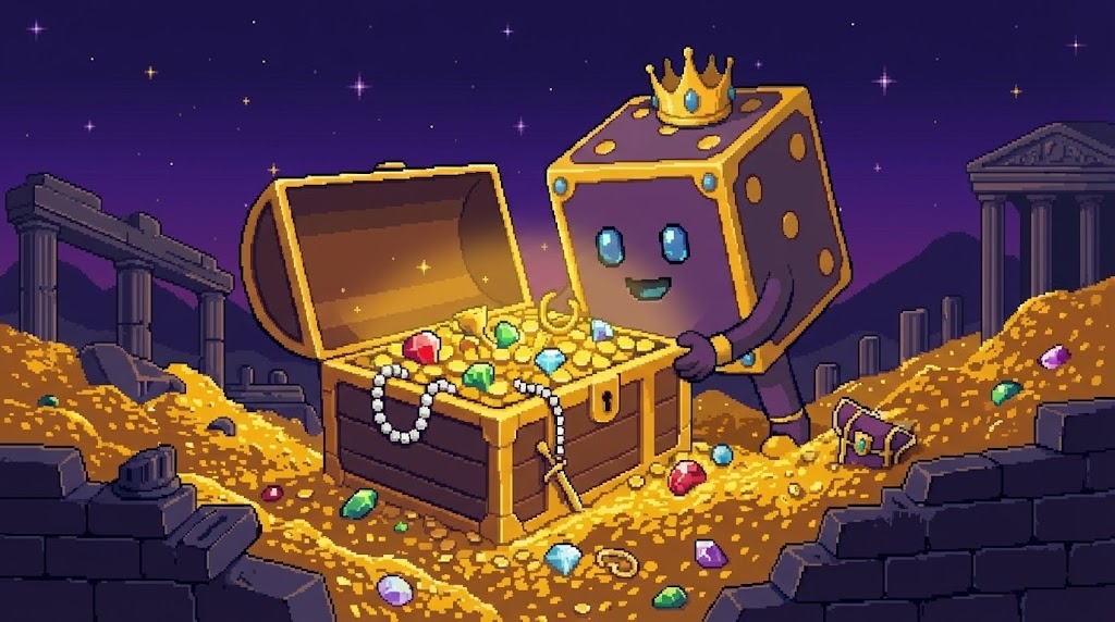 Pip finding treasure for giveaways